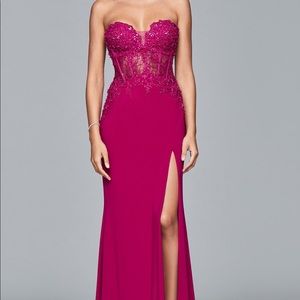 Faviana Corset Style Strapless Dress Prom Dress